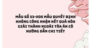 Mẫu Quyết định không công nhận kết quả hòa giải thành ngoài Tòa án (Mẫu số 33-VDS)