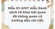 Mẫu Danh sách tờ khai hải quan đã thông quan (Mẫu 01-2/HT) có hướng dẫn chi tiết