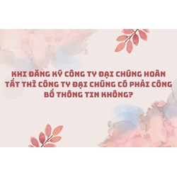 Khi đăng ký công ty đại chúng hoàn tất thì công ty đại chúng có phải công bố thông tin không?