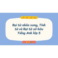 Đại từ nhân xưng, Tính từ và Đại từ sở hữu Tiếng Anh lớp 5