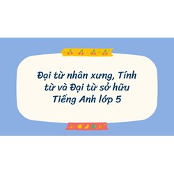 Đại từ nhân xưng, Tính từ và Đại từ sở hữu Tiếng Anh lớp 5