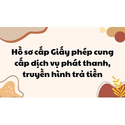 Hồ sơ cấp Giấy phép cung cấp dịch vụ phát thanh, truyền hình trả tiền