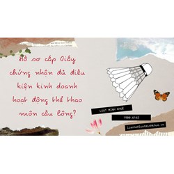 Hồ sơ cấp Giấy chứng nhận đủ điều kiện kinh doanh hoạt động thể thao môn cầu lông?