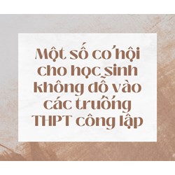 Một số cơ hội cho học sinh không đỗ vào các trường THPT công lập