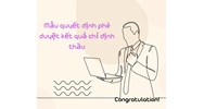Mẫu quyết định phê duyệt kết quả chỉ định thầu