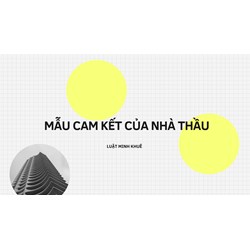 Mẫu cam kết của nhà thầu