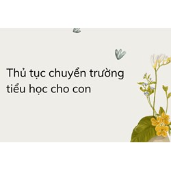 Thủ tục chuyển trường tiểu học cho con