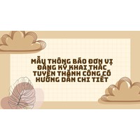 Mẫu thông báo đơn vị đăng ký khai thác tuyến thành công có hướng dẫn chi tiết