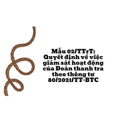 Mẫu 02/TTrT: Quyết định về việc giám sát hoạt động của Đoàn thanh tra theo thông tư 80/2021/TT-BTC