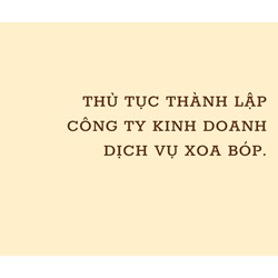 Thủ tục thành lập công ty kinh doanh dịch vụ xoa bóp