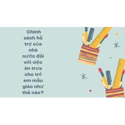Chính sách hỗ trợ của nhà nước đối với việc ăn trưa cho trẻ em mẫu giáo như thế nào?