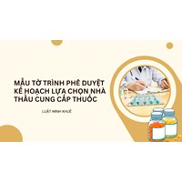 Mẫu tờ trình phê duyệt kế hoạch lựa chọn nhà thầu cung cấp thuốc