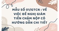 Mẫu số 01/GTCN : Về việc đề nghị giảm tiền chậm nộp có hướng dẫn chi tiết