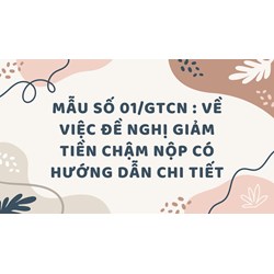 Mẫu số 01/GTCN : Về việc đề nghị giảm tiền chậm nộp có hướng dẫn chi tiết