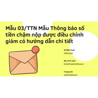 Mẫu 03/TTN Mẫu Thông báo số tiền chậm nộp được điều chỉnh giảm có hướng dẫn chi tiết