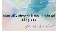 MẪU Giấy phép kinh doanh vận tải bằng ô tô chi tiết mới nhất