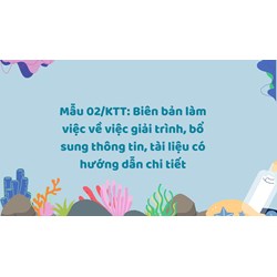 Mẫu 02/KTT: Biên bản làm việc về việc giải trình, bổ sung thông tin, tài liệu có hướng dẫn chi tiết