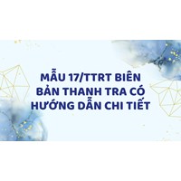 Mẫu 17/TTrT Biên bản thanh tra có hướng dẫn chi tiết
