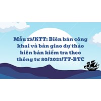 Mẫu 13/KTT: Biên bản công khai và bàn giao dự thảo biên bản kiểm tra theo thông tư 80/2021/TT-BTC
