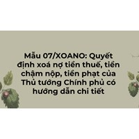 Hướng dẫn soạn thảo Quyết định xoá nợ tiền thuế, tiền chậm nộp, tiền phạt của Thủ tướng Chính phủ có hướng dẫn chi tiết