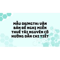 Mẫu 06/MGTH: Văn bản đề nghị miễn thuế tài nguyên có hướng dẫn chi tiết