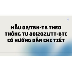 Mẫu 02/TBH-TB theo Thông tư 80/2021/TT-BTC có hướng dẫn chi tiết