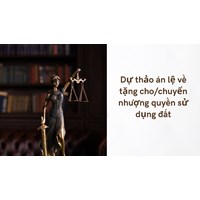 Dự thảo án lệ về tặng cho/chuyển nhượng quyền sử dụng đất