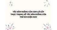 Tài sản riêng của con là gì? Thực trạng về tài sản riêng của trẻ em hiện nay