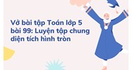 Vở bài tập Toán lớp 5 bài 99: Luyện tập chung diện tích hình tròn