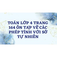 Toán lớp 4 trang 164 Ôn tập về các phép tính với số tự nhiên