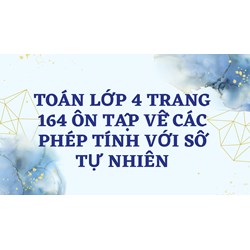 Toán lớp 4 trang 164 Ôn tập về các phép tính với số tự nhiên