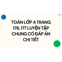 Toán lớp 4 trang 176, 177 Luyện tập chung có đáp án chi tiết