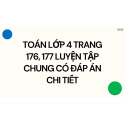 Toán lớp 4 trang 176, 177 Luyện tập chung có đáp án chi tiết