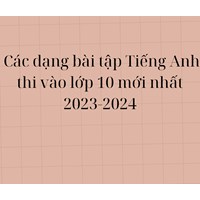 Các dạng bài tập Tiếng Anh thi vào lớp 10 mới nhất