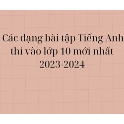 Các dạng bài tập Tiếng Anh thi vào lớp 10 mới nhất