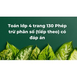 Toán lớp 4 trang 130 Phép trừ phân số (tiếp theo) có đáp án
