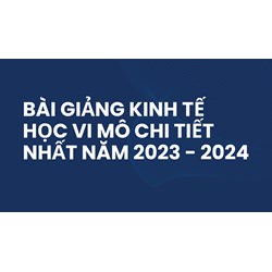Bài giảng Kinh tế học vi mô chi tiết nhất