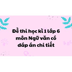 Đề thi học kì 1 lớp 6 môn Ngữ văn có đáp án chi tiết năm 2025