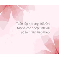 Toán lớp 4 trang 163 Ôn tập về các phép tính với số tự nhiên tiếp theo