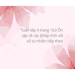 Toán lớp 4 trang 163 Ôn tập về các phép tính với số tự nhiên tiếp theo