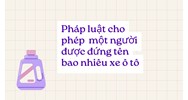 Pháp luật cho phép một người được đứng tên bao nhiêu xe ô tô?