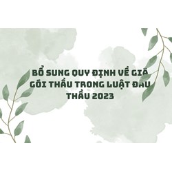 Bổ sung quy định về giá gói thầu trong Luật Đấu thầu mới