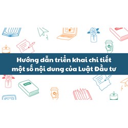 Hướng dẫn triển khai chi tiết một số nội dung của Luật Đầu tư 2020