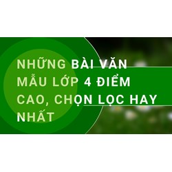 Những bài văn mẫu lớp 4 điểm cao, chọn lọc hay nhất