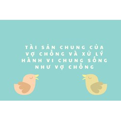 Tài sản chung của vợ chồng và xử lý hành vi chung sống như vợ chồng