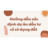Hướng dẫn xác định dự án đầu tư có sử dụng đất theo quy định?