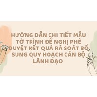 Hướng dẫn chi tiết mẫu tờ trình đề nghị phê duyệt kết quả rà soát bổ sung quy hoạch cán bộ lãnh đạo