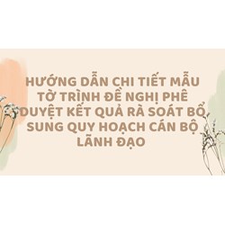 Hướng dẫn chi tiết mẫu tờ trình đề nghị phê duyệt kết quả rà soát bổ sung quy hoạch cán bộ lãnh đạo