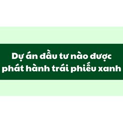 Dự án đầu tư nào được phát hành trái phiếu xanh?