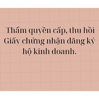 Thẩm quyền cấp, thu hồi Giấy chứng nhận đăng ký hộ kinh doanh